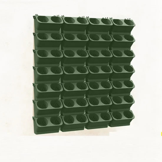 緑の垂直壁掛け PP 水耕植木鉢積み重ね可能なプラスチックプランター現代家庭用