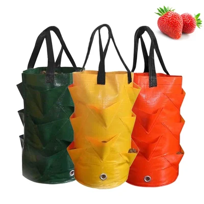 園芸植物バッグ イチゴ植物バッグ 3L 垂直花トマト植物バッグ 複数の開口部付き
