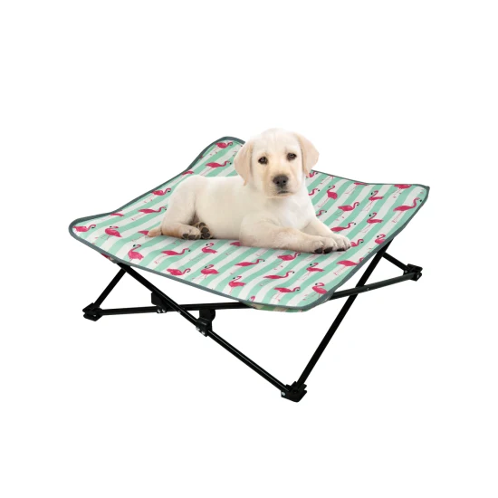 小型犬用防水ポータブルスチールフレーム付き高級屋外上げ犬ベッド